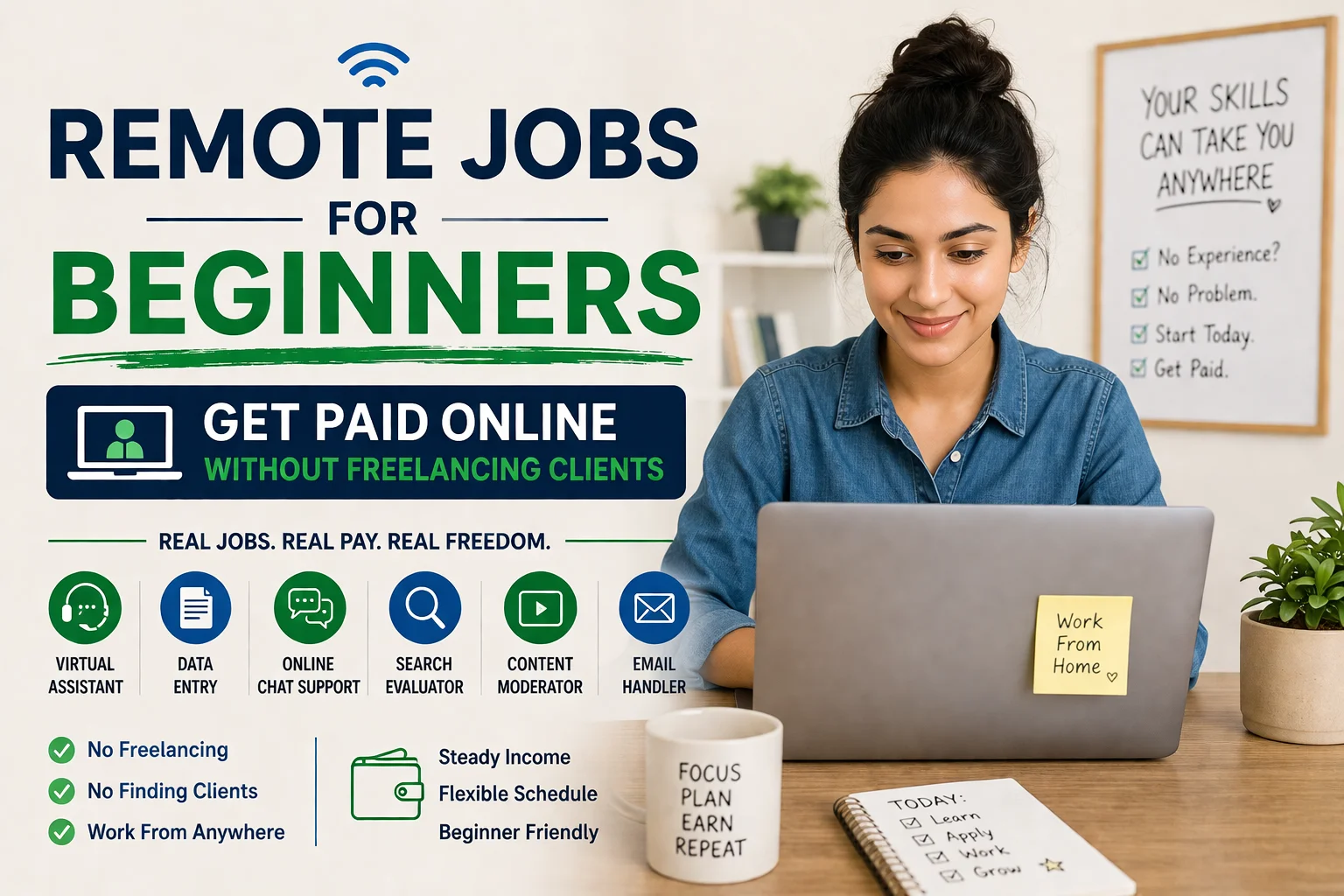Remote Jobs for Beginners: Get Paid Online Without Freelancing Clients
